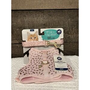 Whisker City Cat Vest Harness Adult Leash & Harness Pink Gold NEW